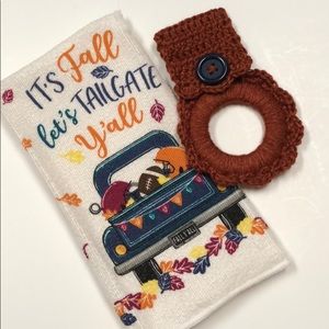 Fall football kitchen towel & oven towel hanger